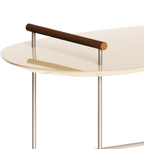 Mesa de Centro Orgânica Side Imcal 120x56 Pé em Metal Off White