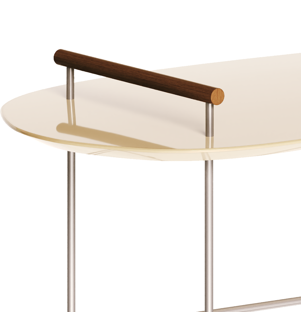 Mesa de Centro Orgânica Side Imcal 120x56 Pé em Metal Off White