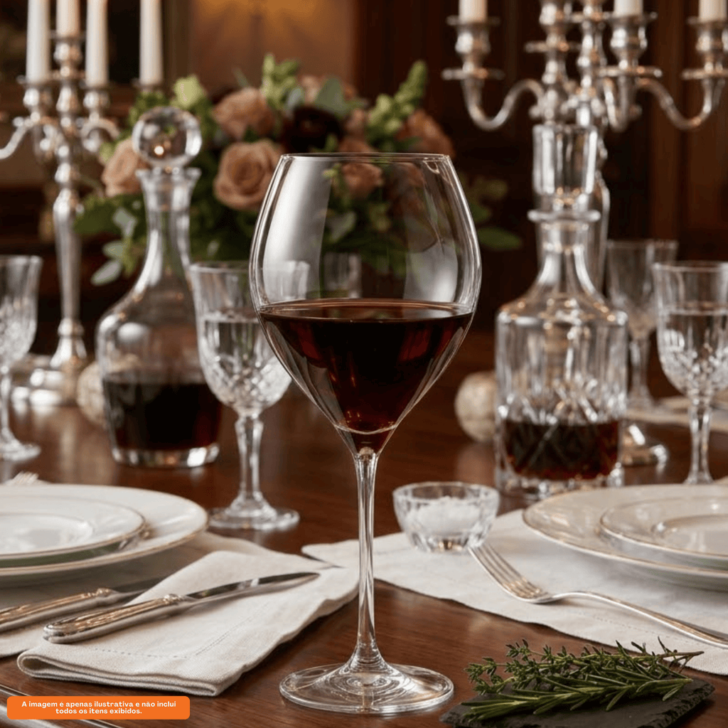 Jogo de 6 Taças para Vinho Dayhome Cristal Bohemia 470ml