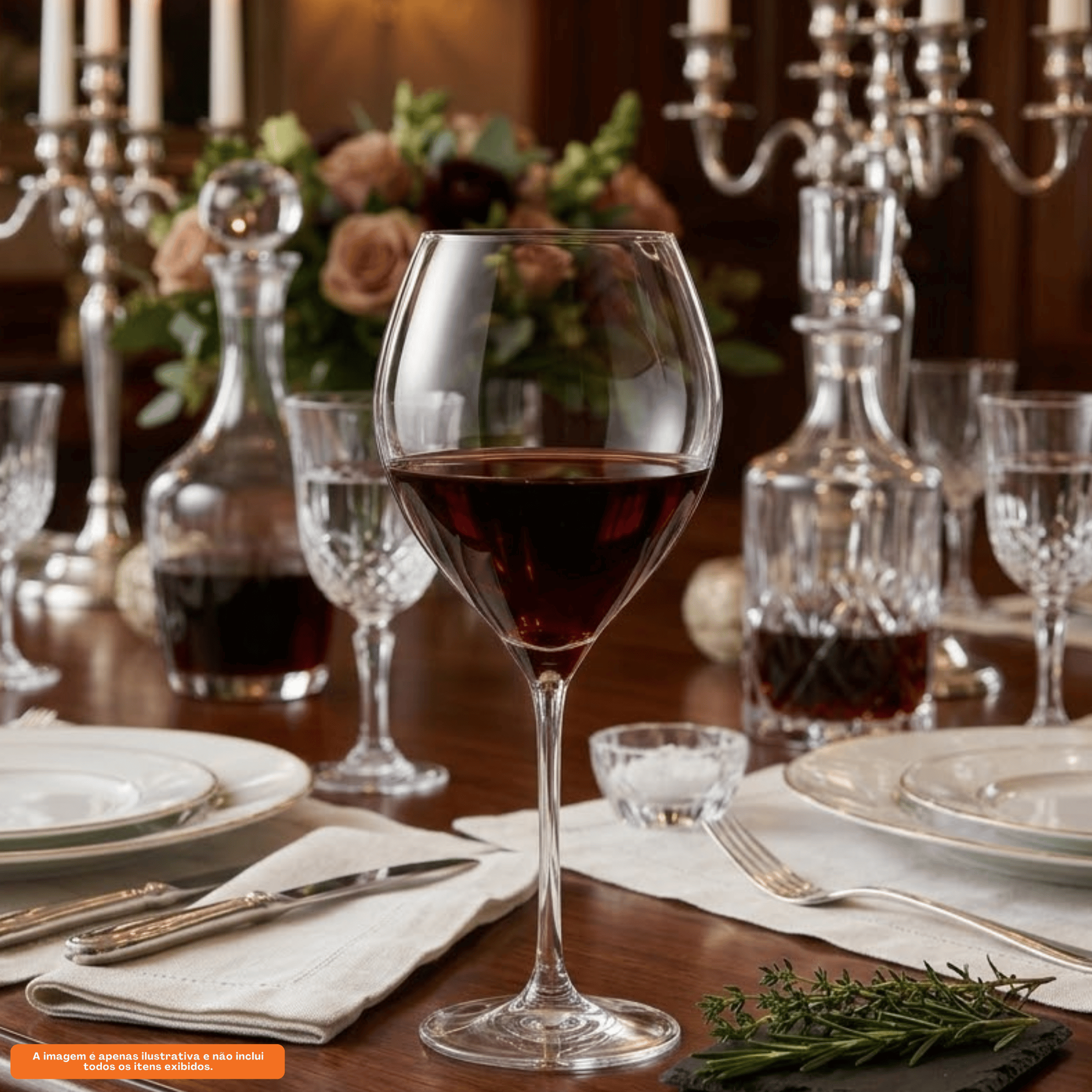 Jogo de 6 Taças para Vinho Dayhome Cristal Bohemia 470ml