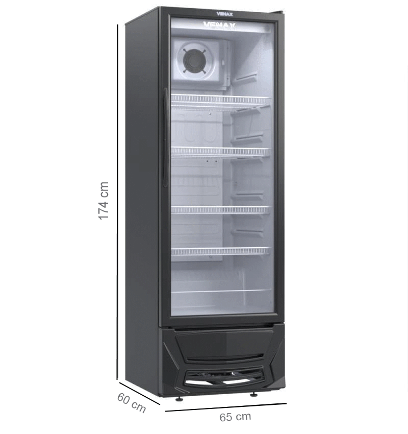 Expositora de Bebidas Venax 300L VV300 Preto Fosco 220V