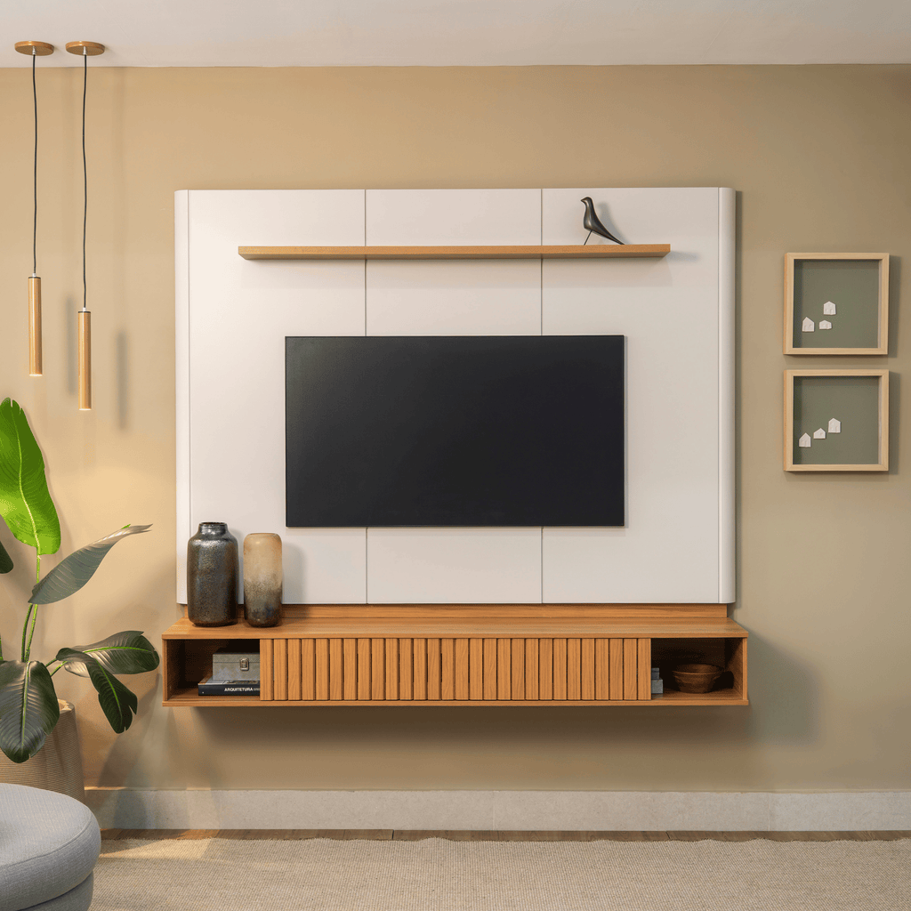 Home Painel Suspenso Amarante Linea 183cm Canela e Off White