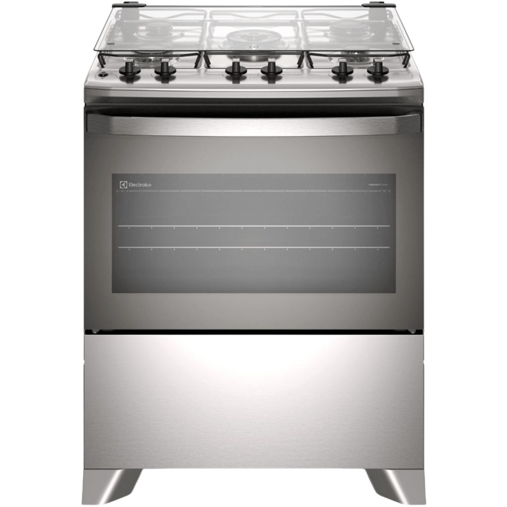 Fogão 5 Bocas Electrolux Efficient FE5IG Piso Mesa de Inox PerfectCook e VaporBake Cinza Bivolt