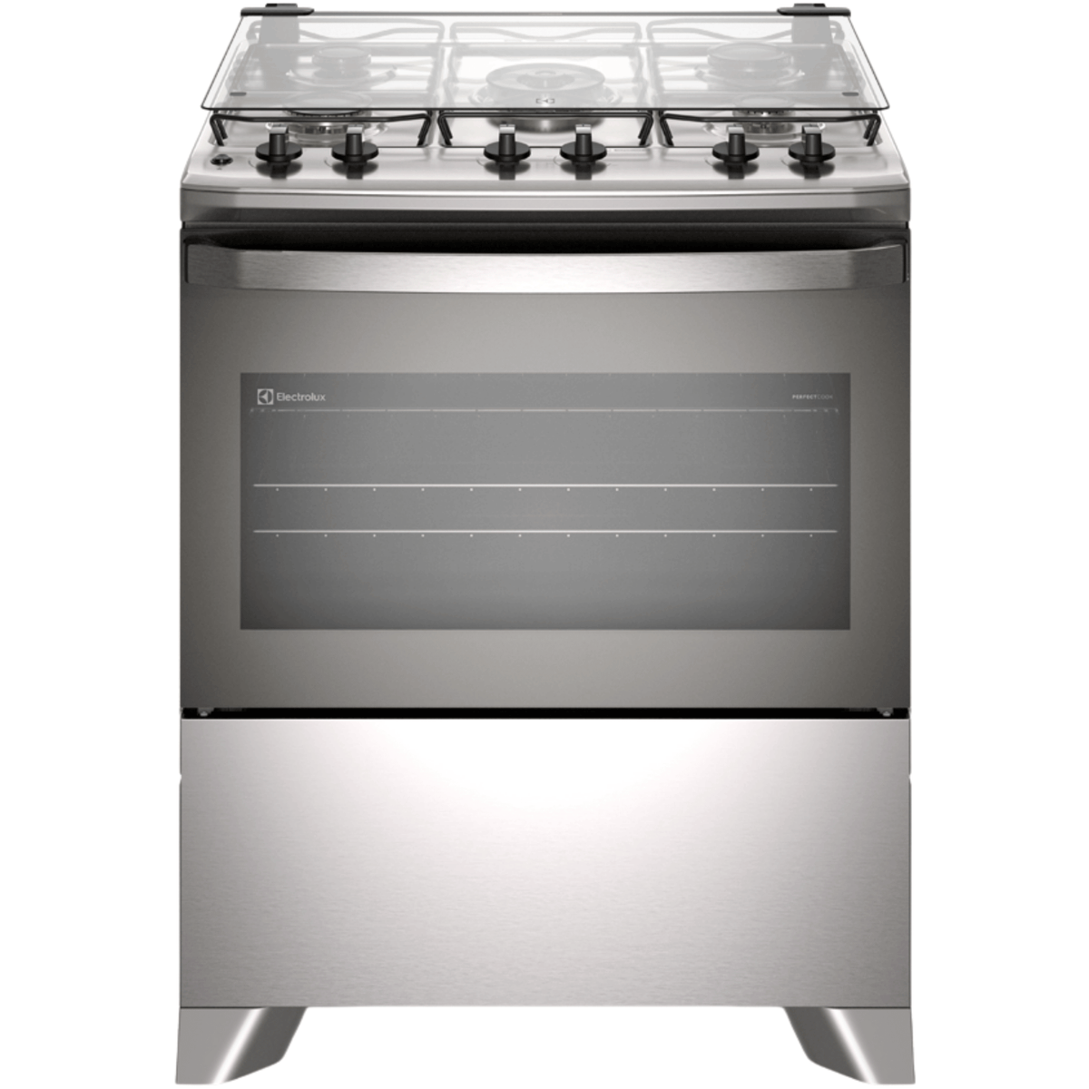 Fogão 5 Bocas Electrolux Efficient FE5IG Piso Mesa de Inox PerfectCook e VaporBake Cinza Bivolt
