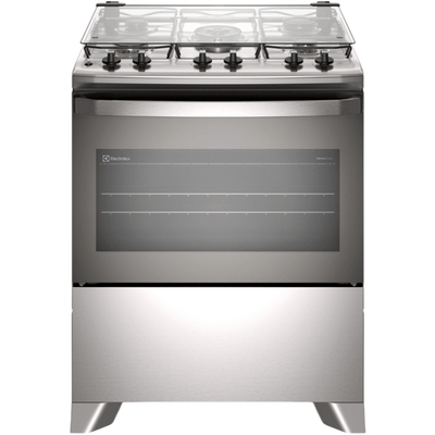 Fogão 5 Bocas Electrolux Efficient FE5IG Piso Mesa de Inox PerfectCook e VaporBake Cinza Bivolt