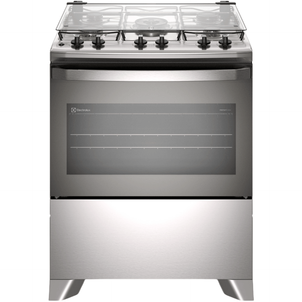 Fogão 5 Bocas Electrolux Efficient FE5IG Piso Mesa de Inox PerfectCook e VaporBake Cinza Bivolt