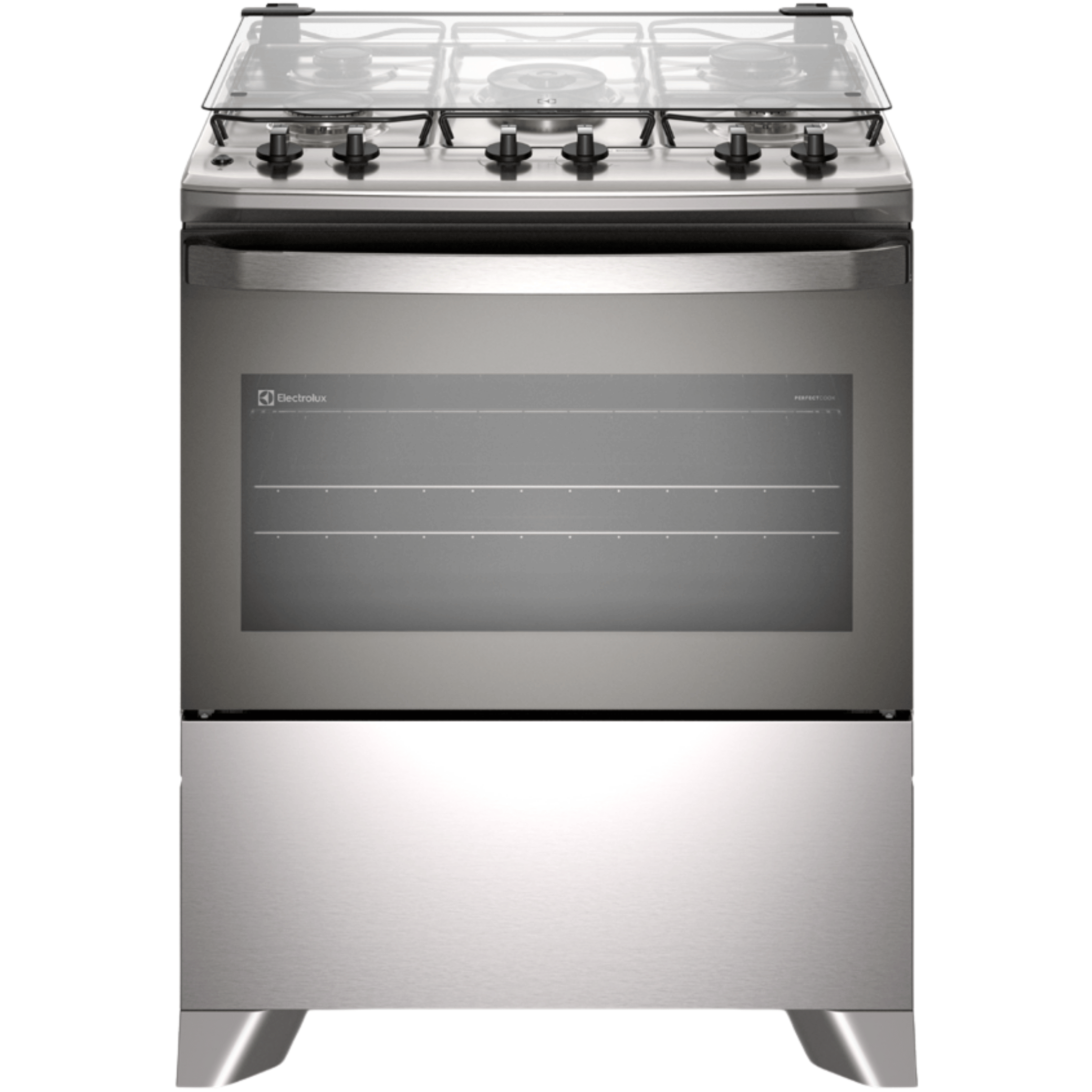 Fogão 5 Bocas Electrolux Efficient FE5IG Piso Mesa de Inox PerfectCook e VaporBake Cinza Bivolt