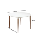 Mesa Abbey Redonda cor Natural Off White Fosco e Champanhe