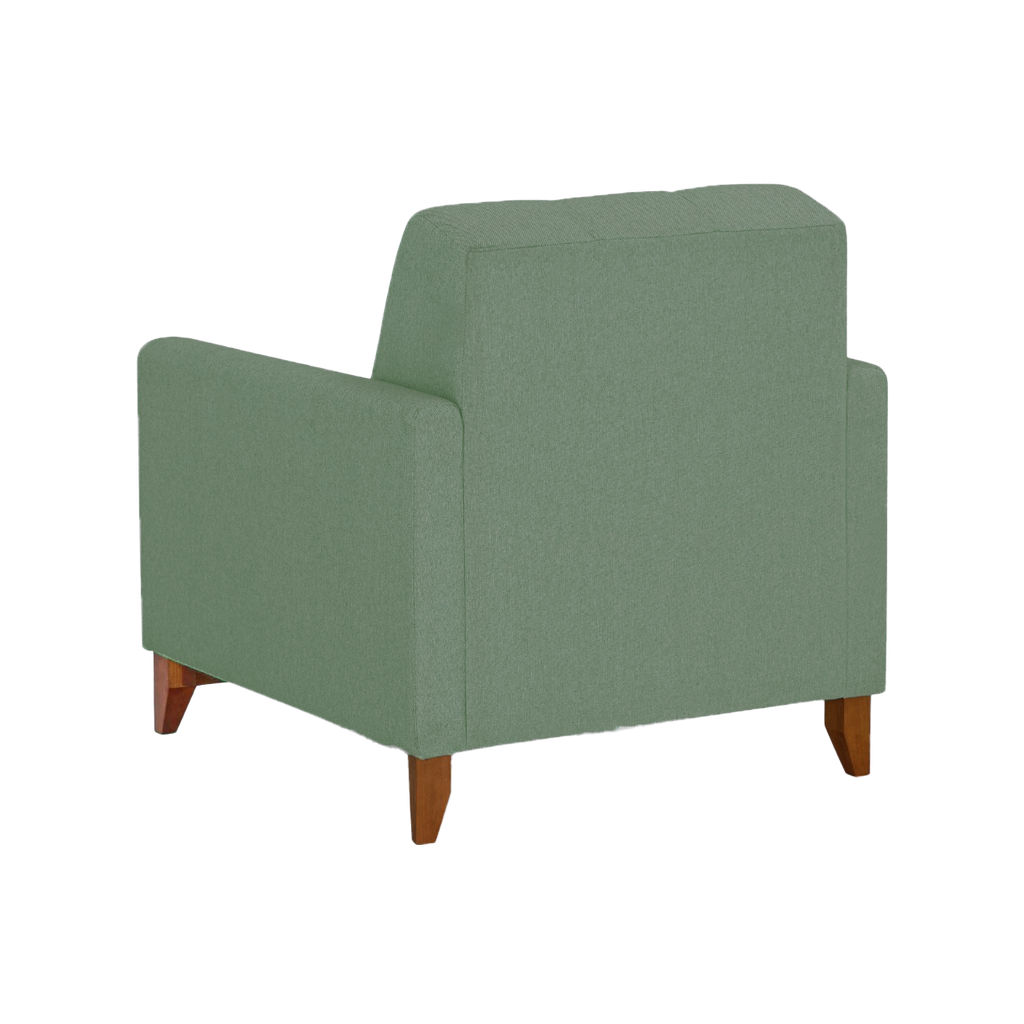 Poltrona 96cm Herval MH4219 Base Madeira Verde