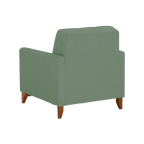 Poltrona 96cm Herval MH4219 Base Madeira Verde