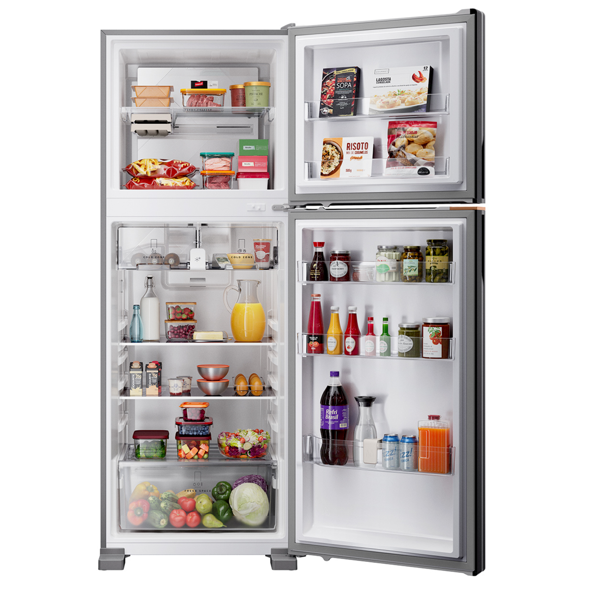 Refrigerador Brastemp 512L BRM62AK Duplex Inteligente B= Smart Cor Inox Bivolt