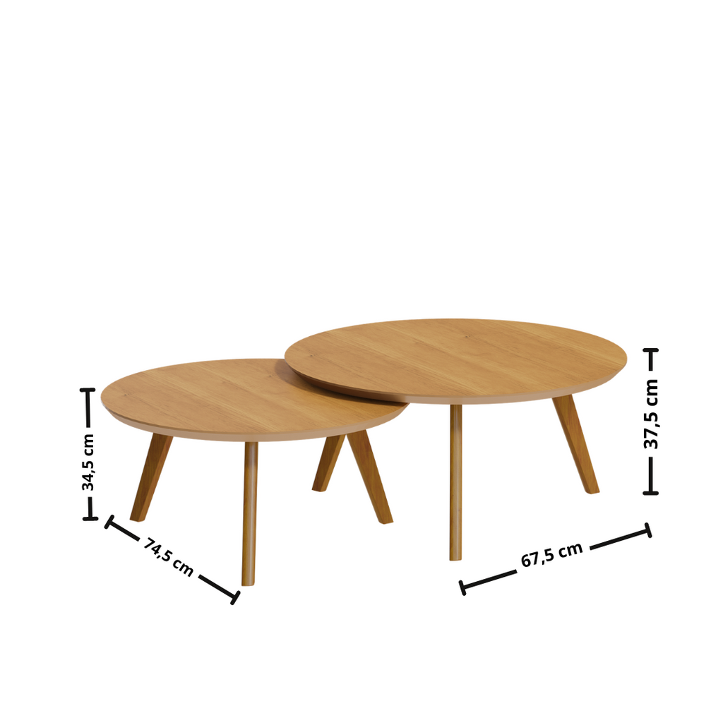 Conjunto de 2 Mesas de Centro Classic Imcal  Nature