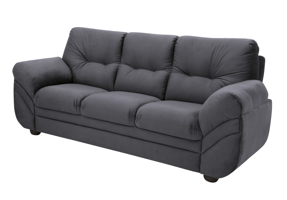 Sofá Nicole 204cm Linoforte 3 Lugares Veludo Cinza