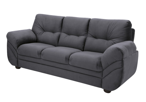 Sofá Nicole 204cm Linoforte 3 Lugares Veludo Cinza
