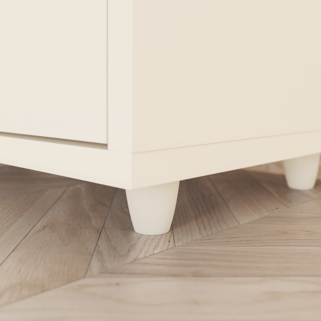 Mesa de Cabeceira Campeche Henn 2 Gavetas Off White