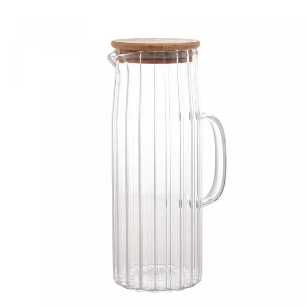Jarra de Vidro Borossilicato Rojemac com Tampa em Bambu  1,1L
