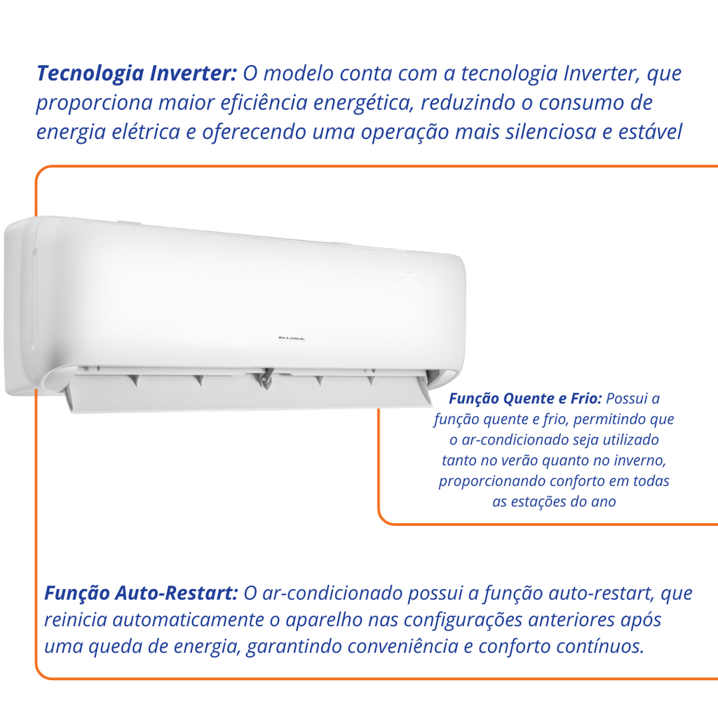 Ar-Condicionado Split Auto Inverter Gree 9000 BTUs G-Top AI Quente e Frio 220V