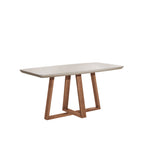 Mesa Retangular Bennett Província 160x90cm Natural Tampo com Vidro Off White