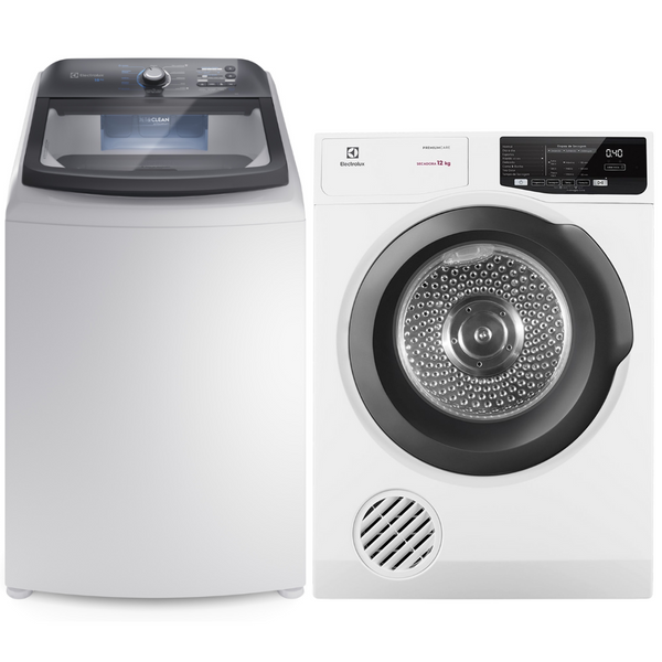 Conjunto Electrolux Lavadora de Roupas 18kg Efficient LEE18 + Secadora Piso 12kg SFP12 220V
