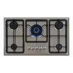 Cooktop à Gás Fischer 5 Bocas Tripla Chama Grade Ferro Fundido Mesa Inox Escovado Bivolt