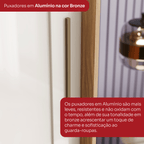 Roupeiro Cayman Henn 250cm 100% MDF 2 Portas Cinamomo e Off White