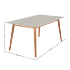Mesa Retangular Melissa Artsoli 120x80cm Tampo de Vidro Off White
