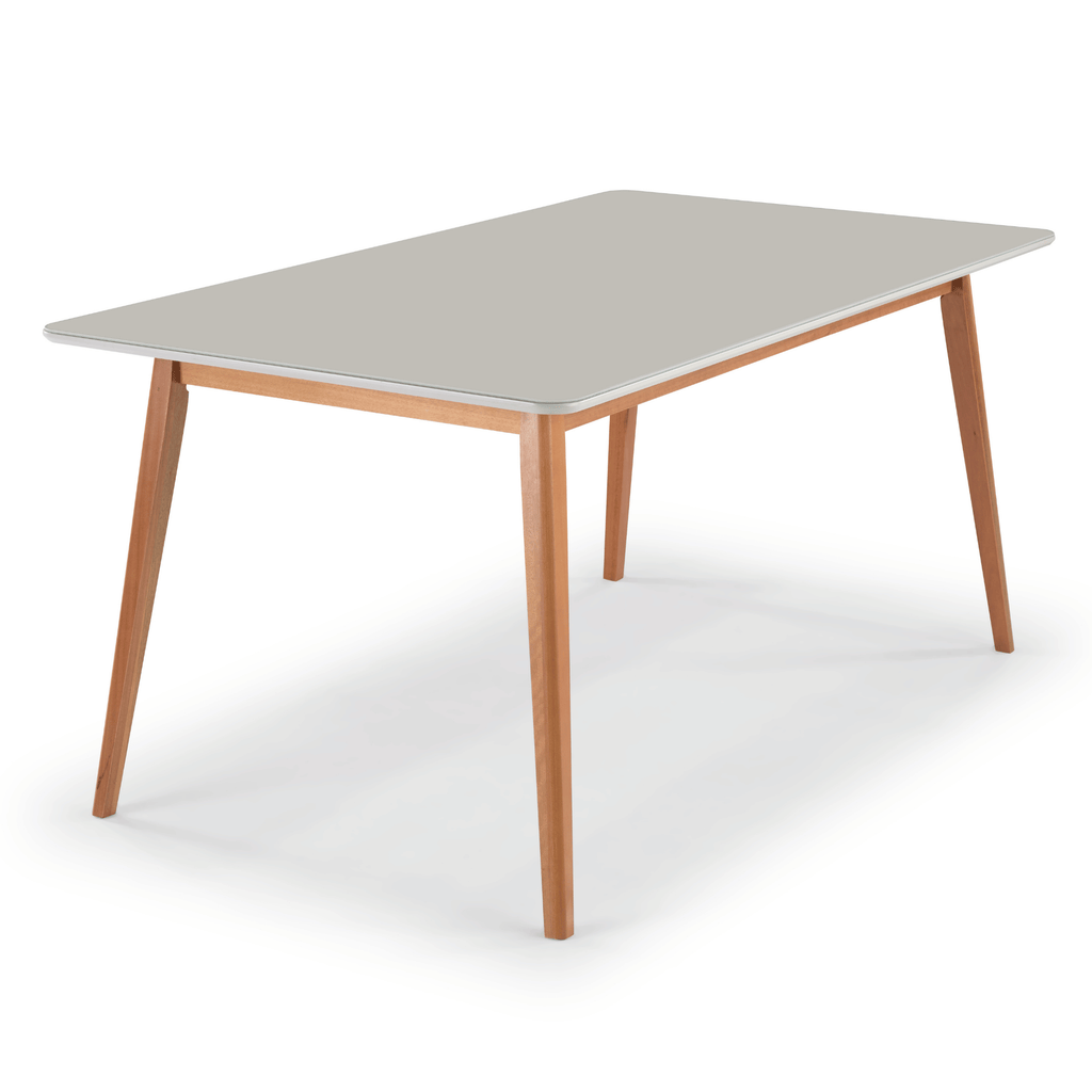 Mesa Retangular Melissa Artsoli 120x80cm Tampo de Vidro Off White