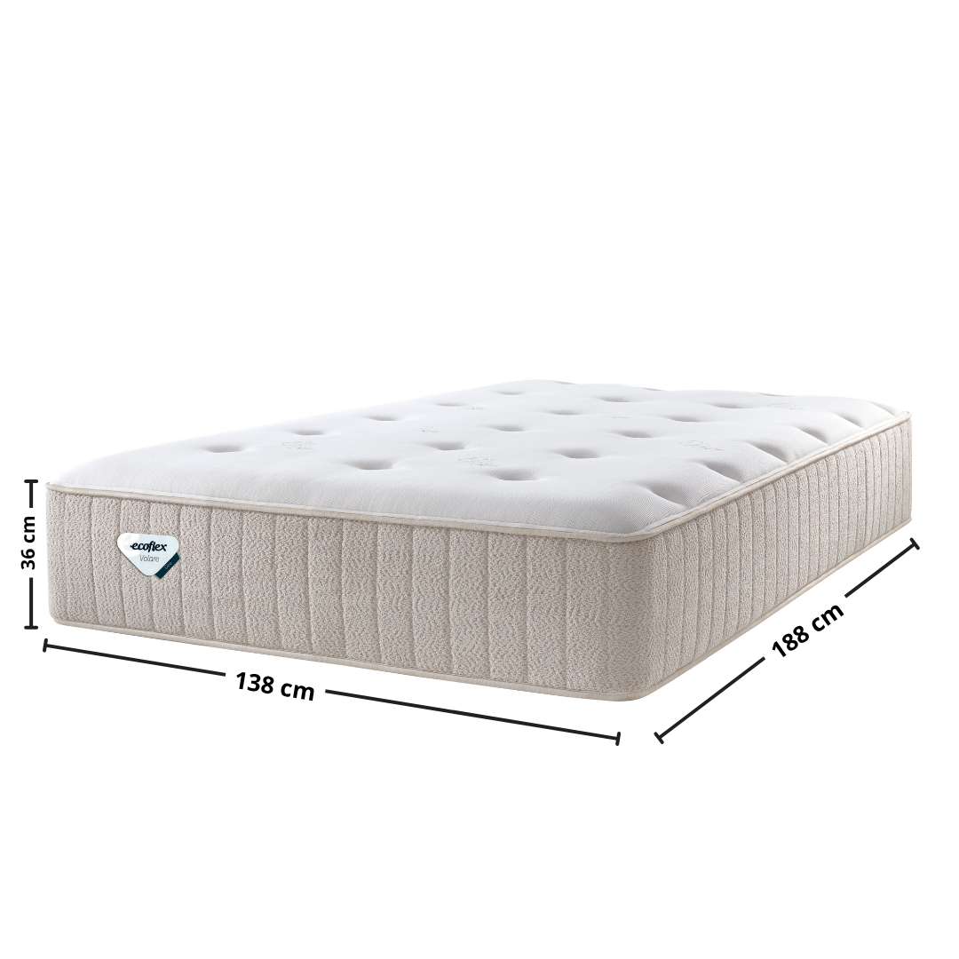 Colchão Geo Casal Ecoflex Molas Ensacadas PZ3 138x188x36cm Bege