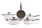 Jogo de Panelas Ceramic Life Brinox 5 Peças Indução Organika Nata
