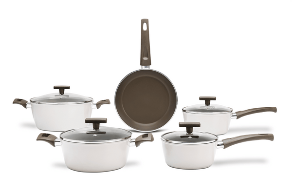 Jogo de Panelas Ceramic Life Brinox 5 Peças Indução Organika Nata