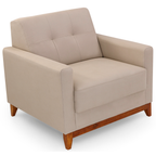 Poltrona 96cm Herval MH4219 Base Madeira Bege