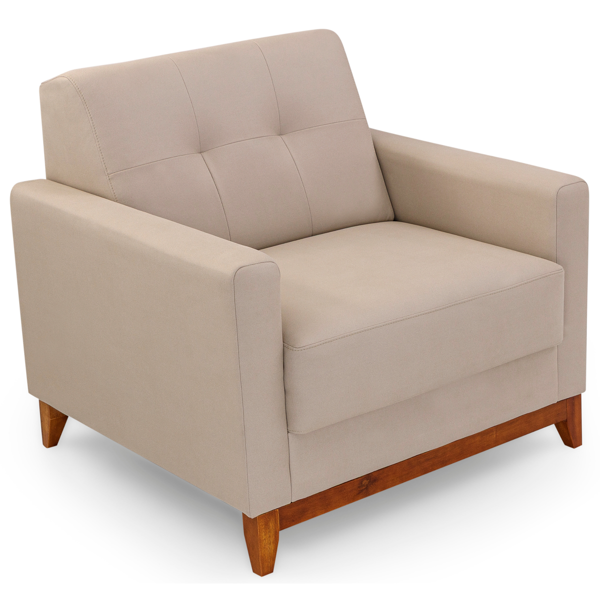 Poltrona 96cm Herval MH4219 Base Madeira Bege