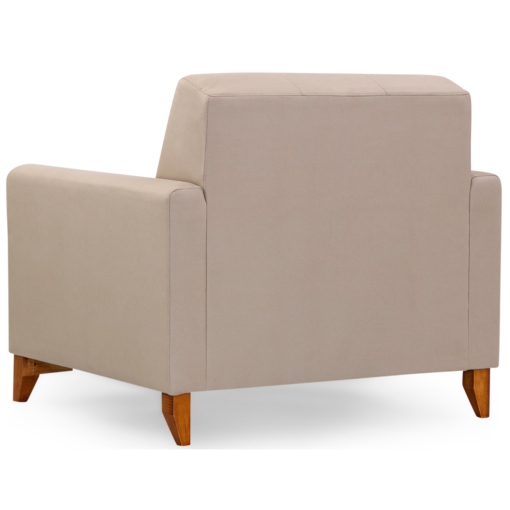 Poltrona 96cm Herval MH4219 Base Madeira Bege