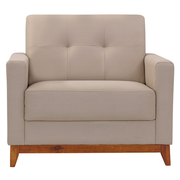 Poltrona 96cm Herval MH4219 Base Madeira Bege