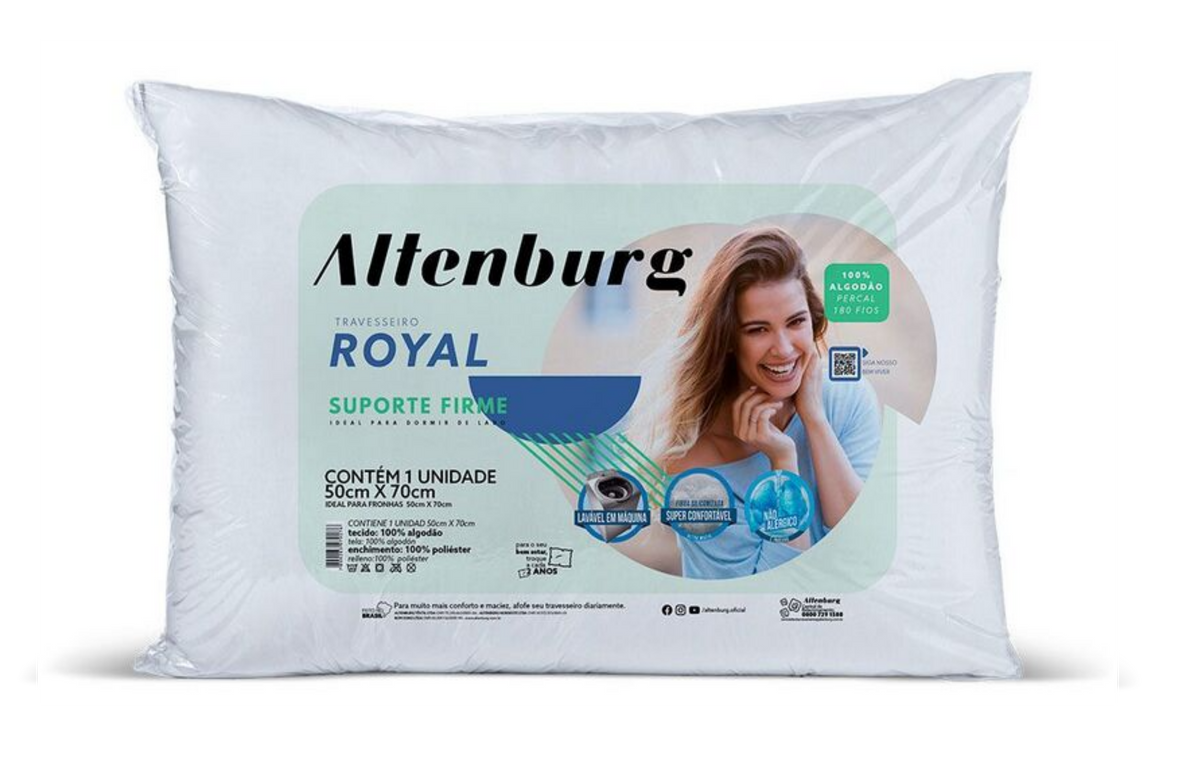 Travesseiro Altenburg Royal 180 Fios 50x70cm Branco