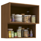 Armário Aéreo de Cozinha Vibra Kappesberg 80cm 3 Portas Canela e Grafite