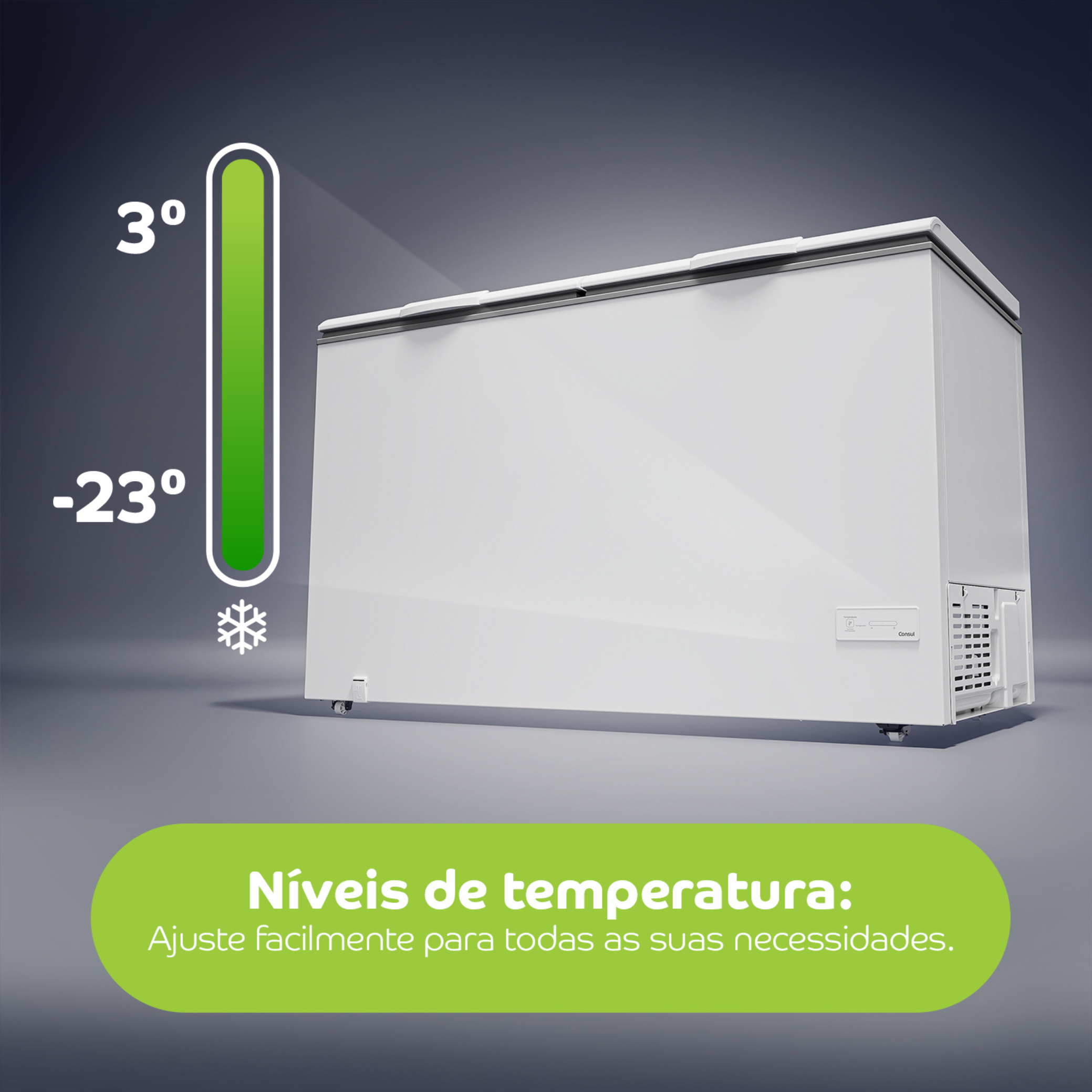 Freezer Horizontal Consul 528L Inverter 2 Portas CHB53MB Branco 220V