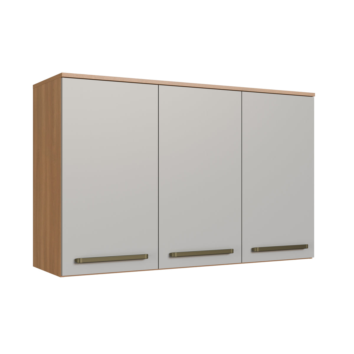 Armário Aéreo de Cozinha Isabelle Delmarco 120cm 3 Portas Freijó e Arenas