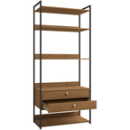 Armário Industrial Closet LI049 Kappesberg 89cm 5 Prateleiras 2 Gavetas Canela e Preto Fosco