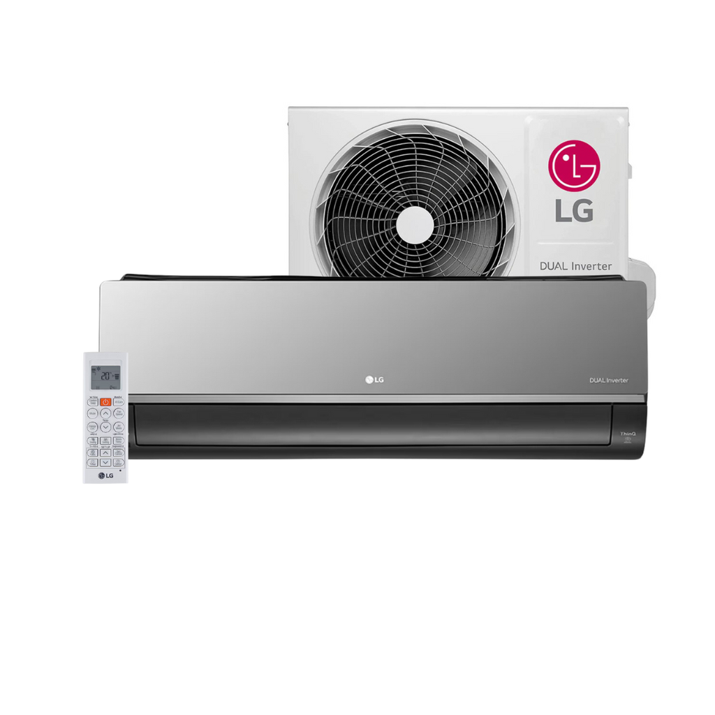 Ar-Condicionado Split LG Dual Inverter Voice Artcool +AI 12000 BTUs Quente e Frio Cinza Espelhado 220V