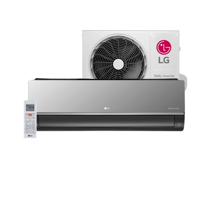 Ar-Condicionado Split LG Dual Inverter Voice Artcool +AI 12000 BTUs Quente e Frio Cinza Espelhado 220V