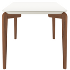 Mesa Retangular Donatella Província 180x90cm Natural Tampo Vidro Off White