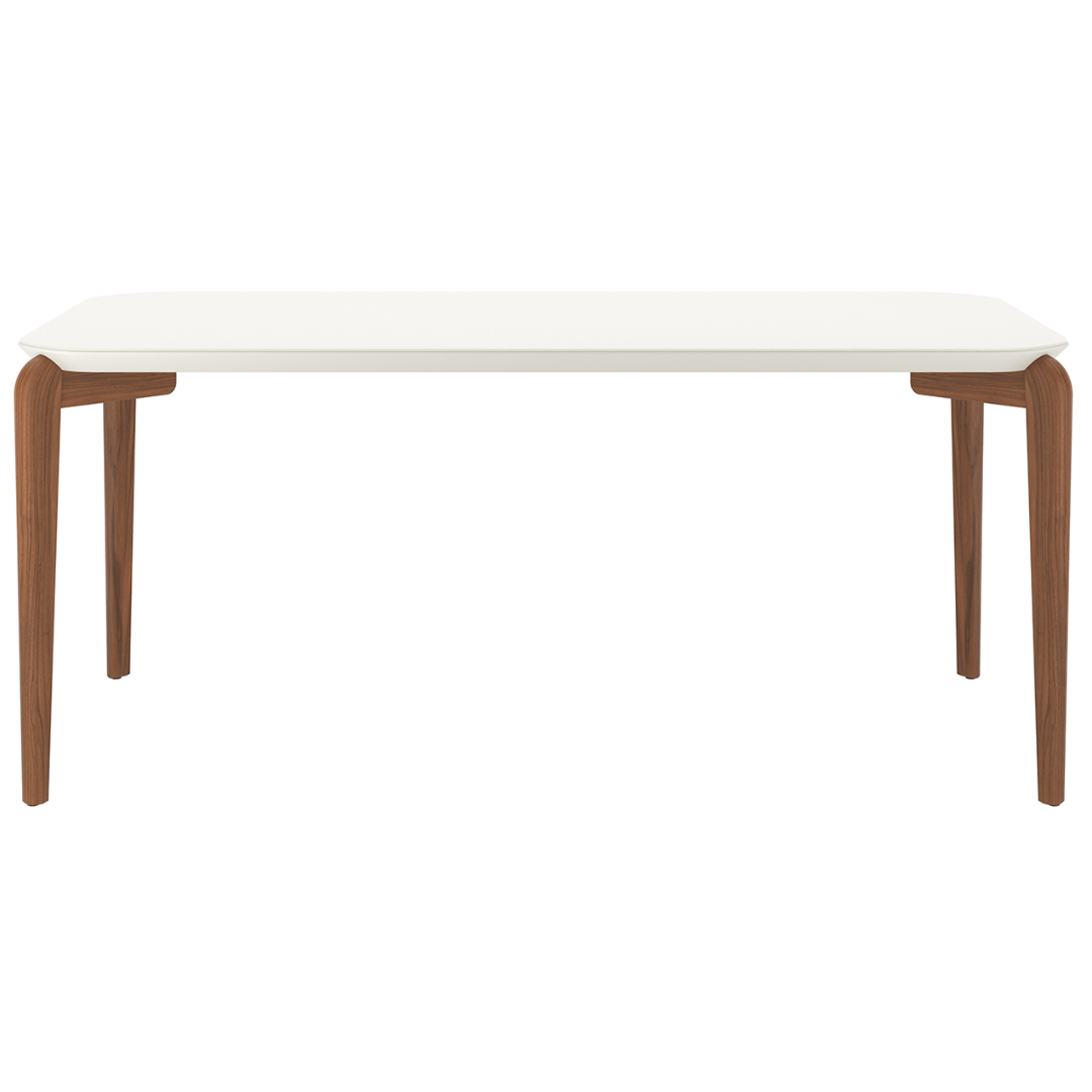 Mesa Retangular Donatella Província 180x90cm Natural Tampo Vidro Off White