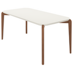 Mesa Retangular Donatella Província 180x90cm Natural Tampo Vidro Off White