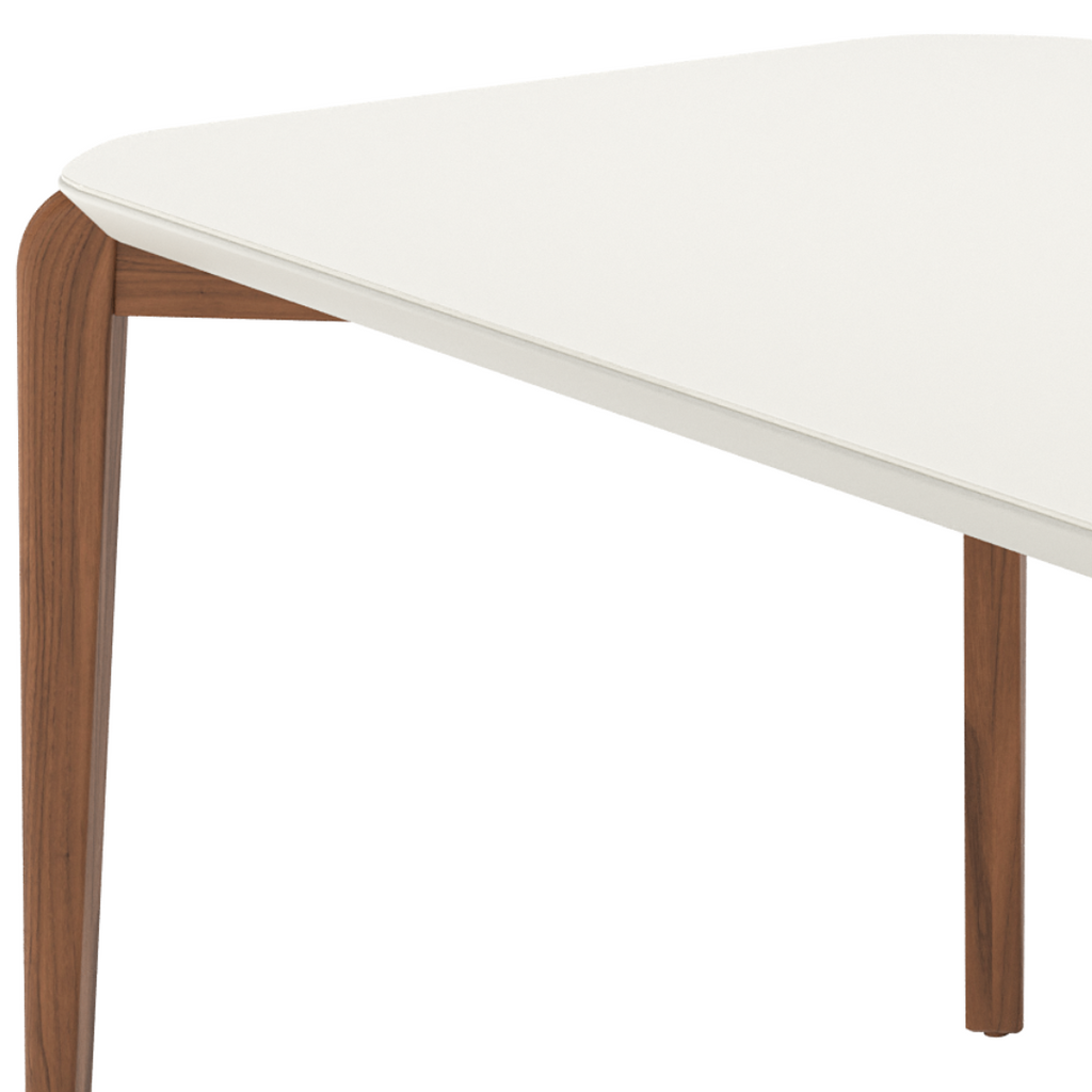 Mesa Retangular Donatella Província 180x90cm Natural Tampo Vidro Off White