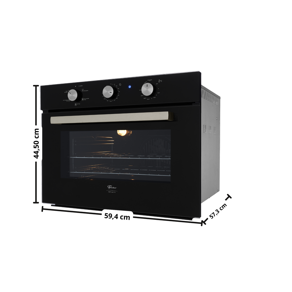Kit Fischer de Embutir Forno Elétrico 50 Litros Infinity+Micro-ondas 25 Litros Fit Line Preto 220V