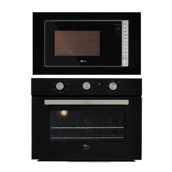 Kit Fischer de Embutir Forno Elétrico 50 Litros Infinity+Micro-ondas 25 Litros Fit Line Preto 220V