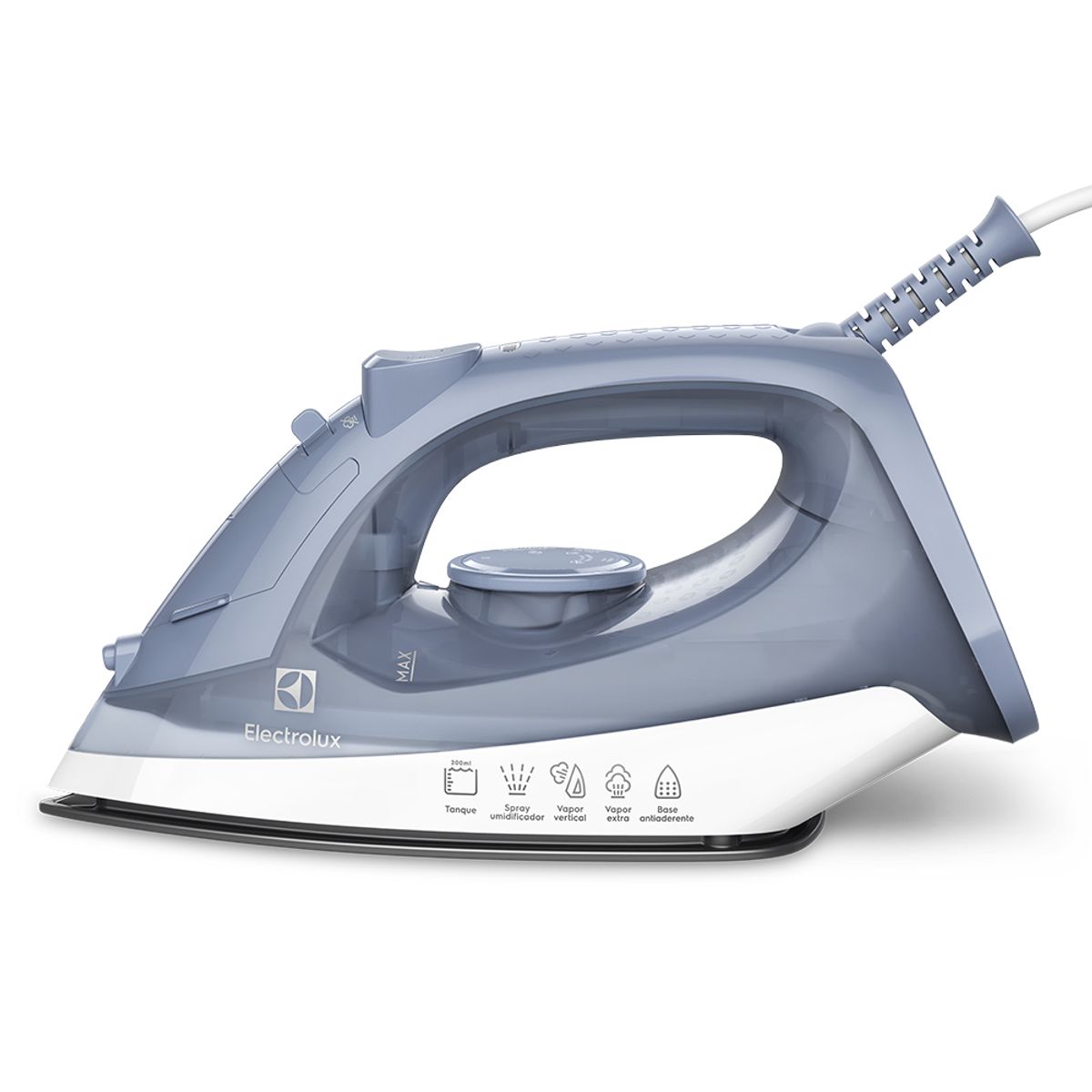 Ferro de Passar a Vapor e Seco Electrolux Efficient ESI10 Base Antiaderente Azul 220V