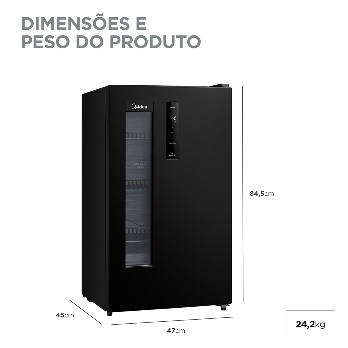 Cervejeira Flex Midea 82L Frigobar ou Adega Preto 220V