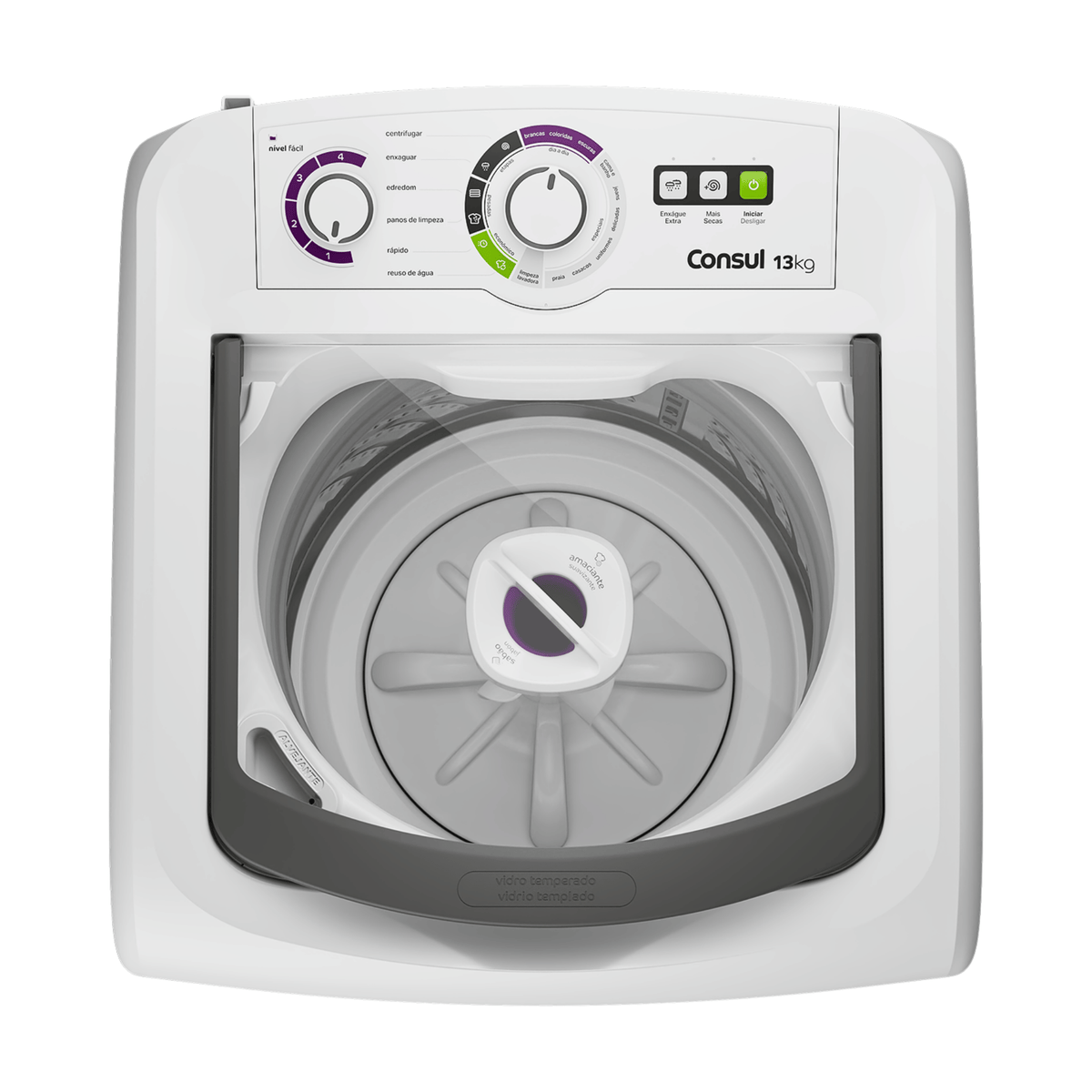 Lavadora de Roupas Consul 13Kg CWH13AB Dosagem Econômica Cesto Inox Branca 220V